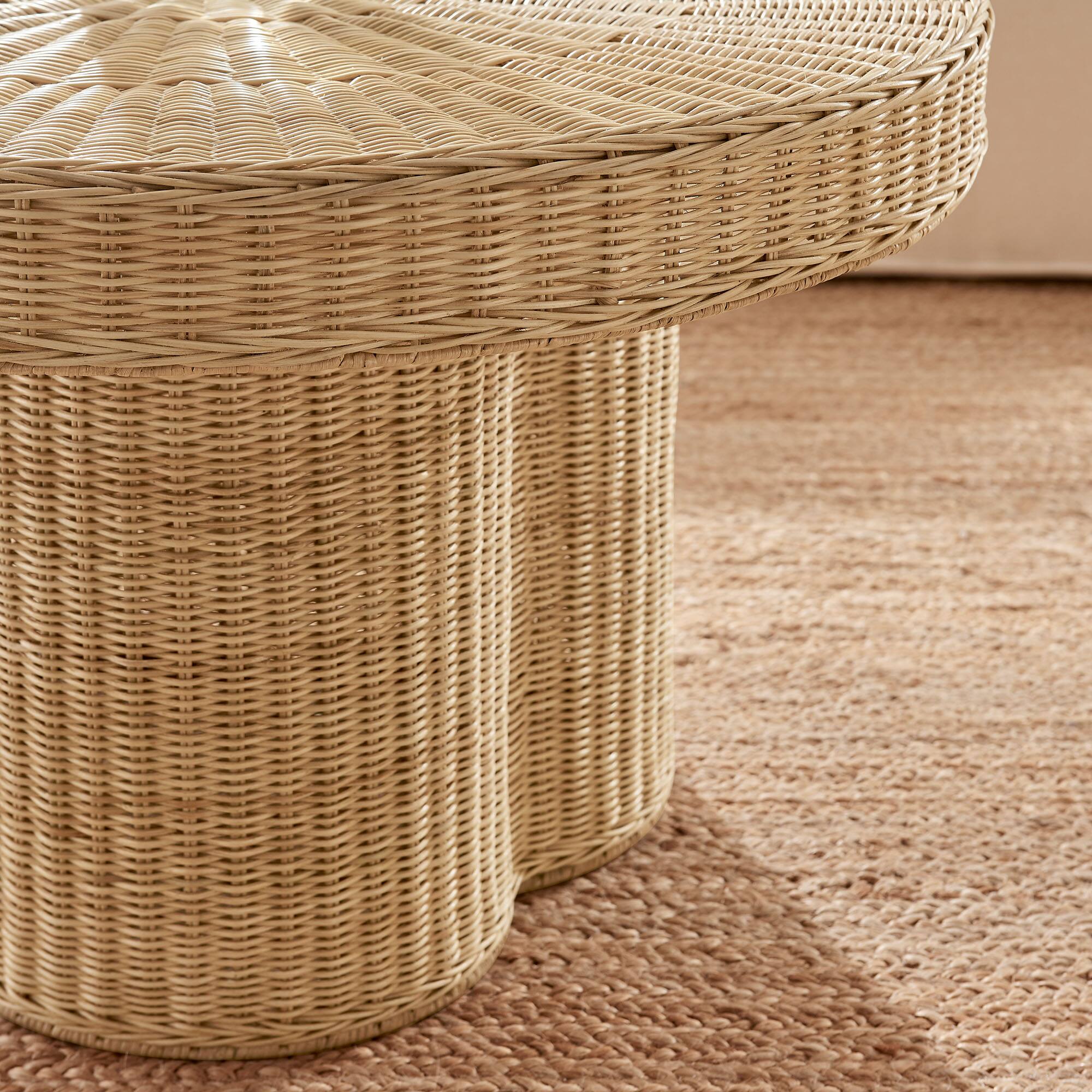 Alt View 1. Modway - Ainsley 32 Inch Round Natural Rattan Coffee Table by Modway - Natural.