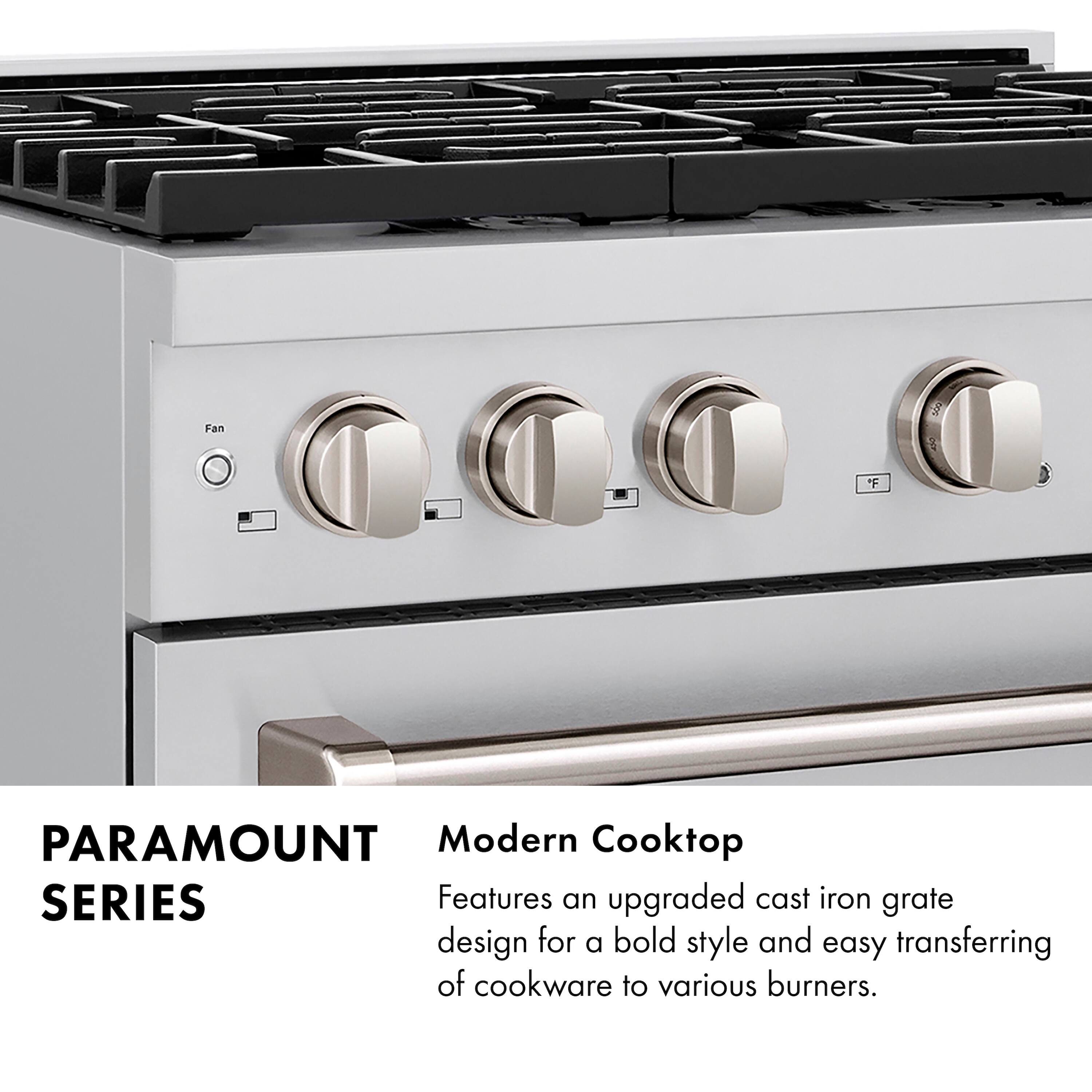 PARAMOUNT SERIES

Modern Cooktop

Features an upgraded cast iron grate design for a bold style and easy transferring of cookware to various burners.