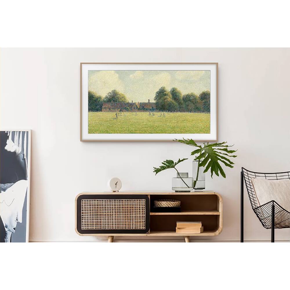 Alt View 6. Samsung - 75" The Frame Pro Neo QLED 4K TV (2026) w/ Modern Teak Customizable Bezel - Black.