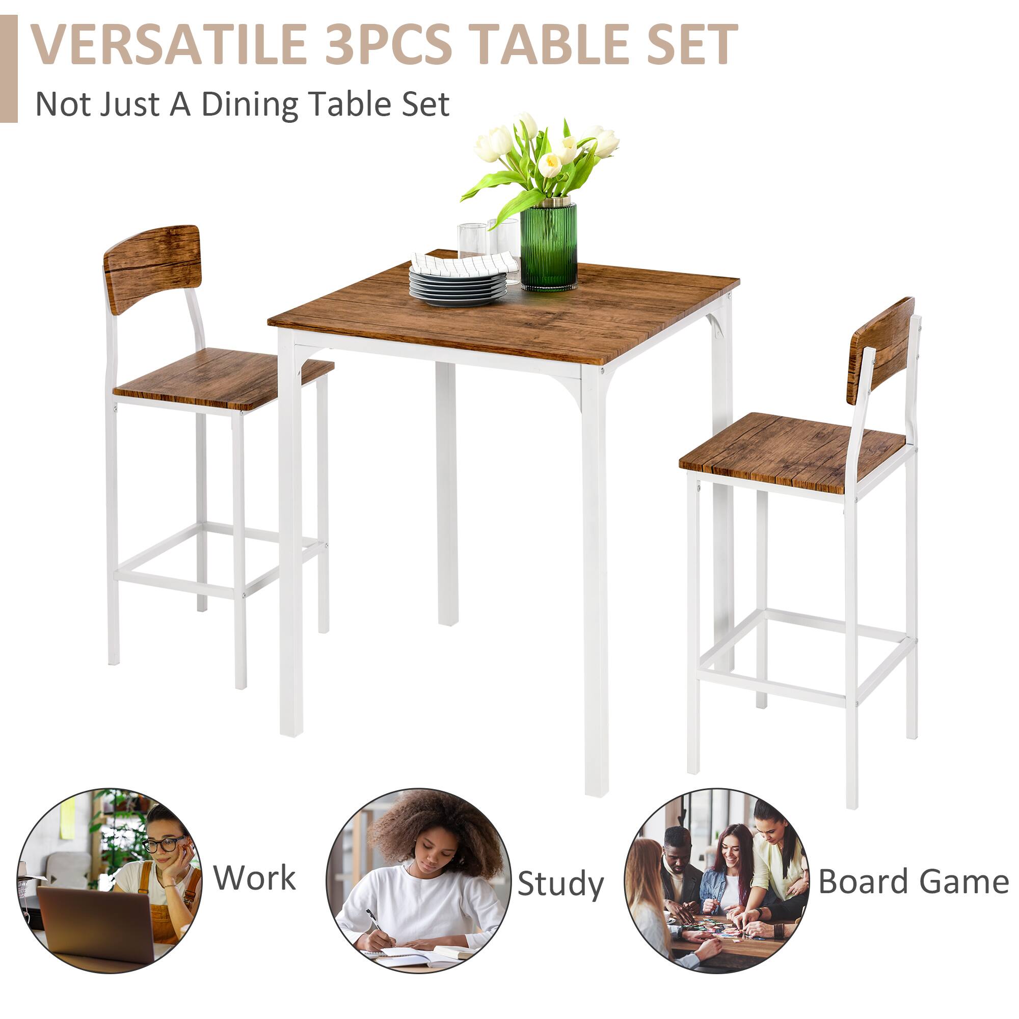 VERSATILE 3PCS TABLE SET  
Not Just A Dining Table Set  

Work  
Study  
Board Game