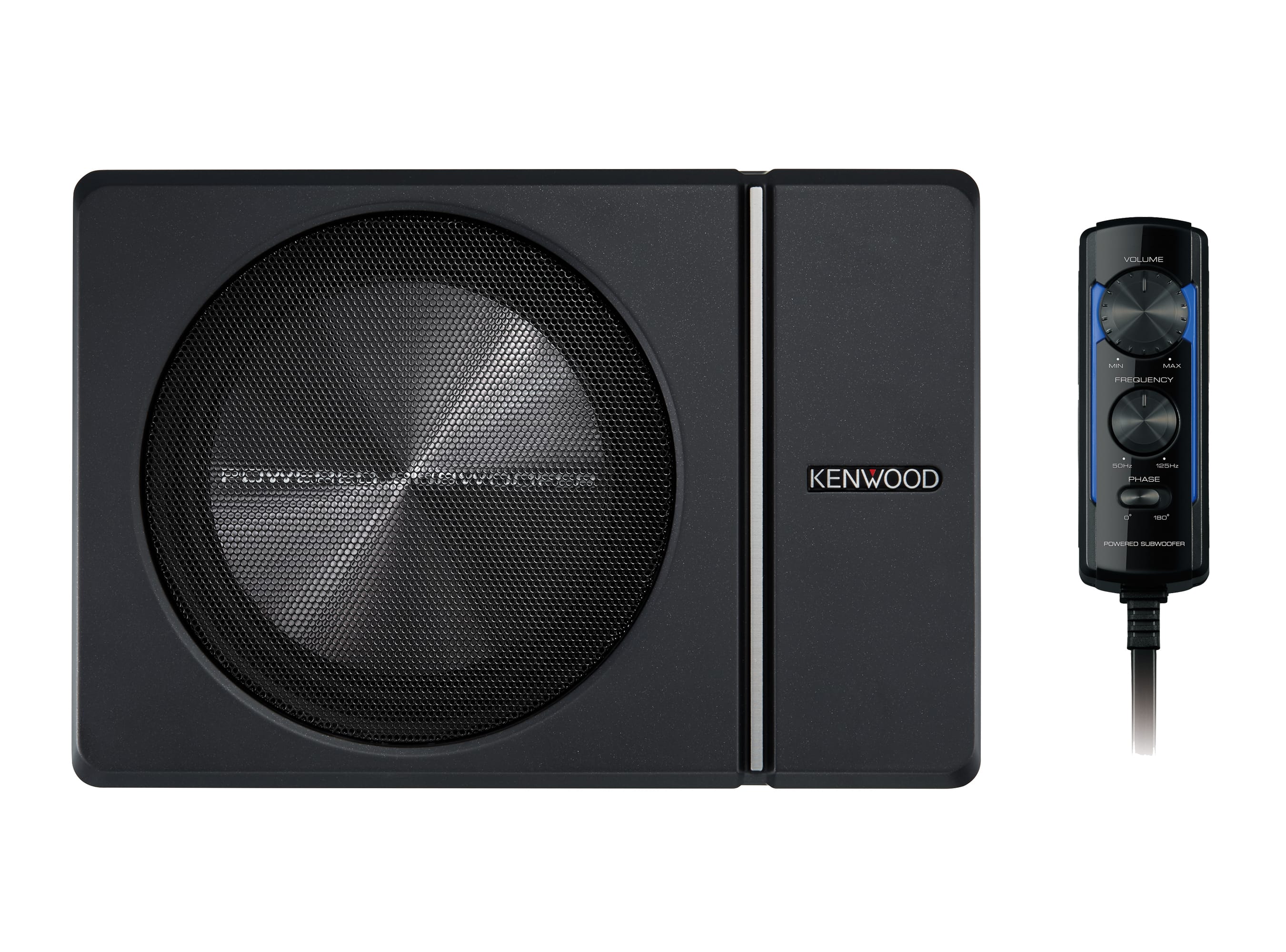 Kenwood - Compact 8" Subwoofer with Enclosure and integrated 250W Amplifier - Black - Front_Zoom