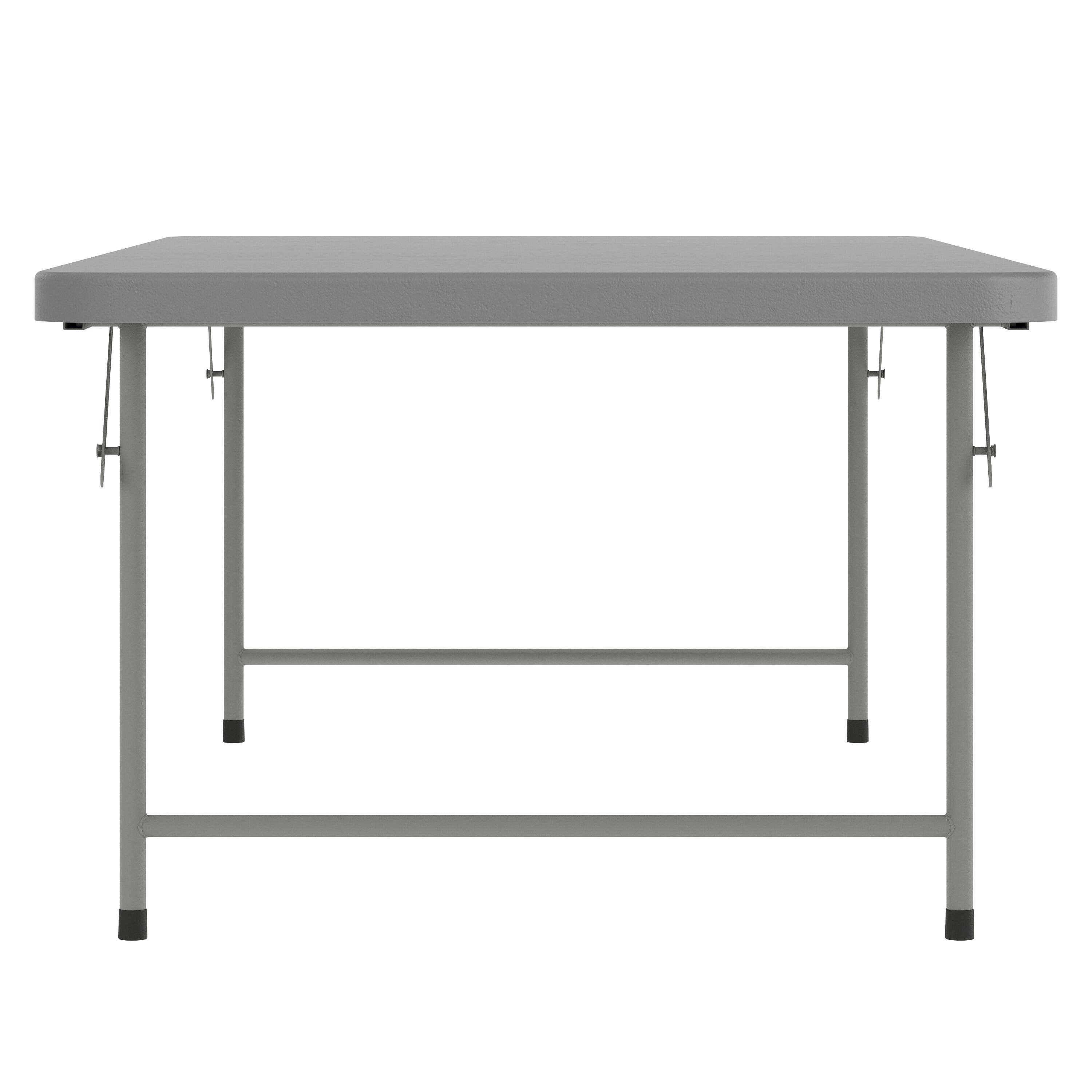 Left. Flash Furniture - Paige 4.93-Foot Kid's Granite Gray Plastic Folding Table - Gray.