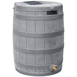 Good Ideas - RW50 Rain Wizard 50 Gallon Plastic Rain Barrel Water Collector - Gray