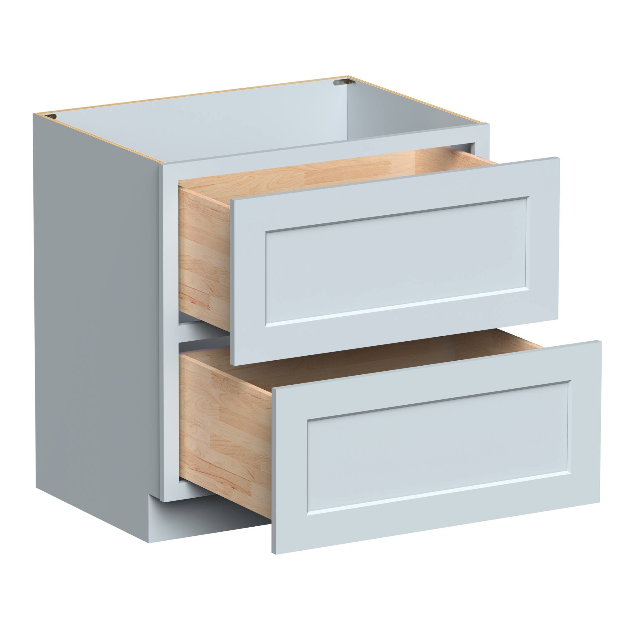 Alt View 2. Boyel Living - Dove Gray Drawer Base Cabinets 34.5.Wx24in.H Ready to Assemble Kitchen Cabinets 2Drawers - DOVE GRAY.