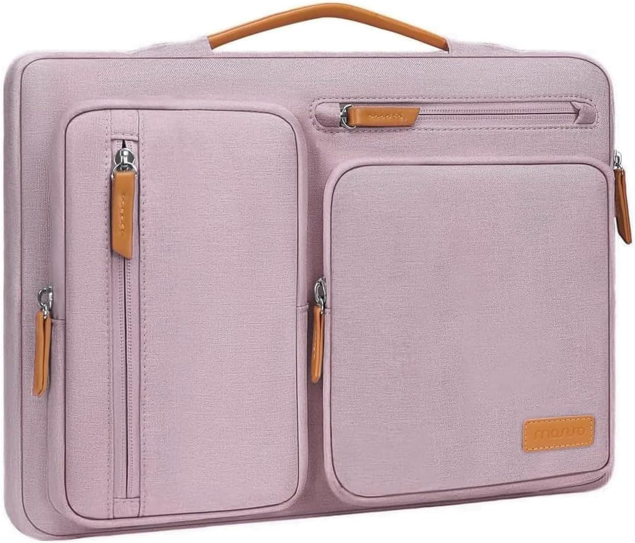 mosiso - 360 Protective Laptop Handbag Sleeve 13-13.3 inch for MacBook Air/Pro 13 / Pro 14 HP Dell Acer ASUS - Pastel Pink