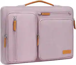 mosiso - 360 Protective Laptop Handbag Sleeve 13-13.3 inch for MacBook Air/Pro 13 / Pro 14 HP Dell Acer ASUS - Pastel Pink