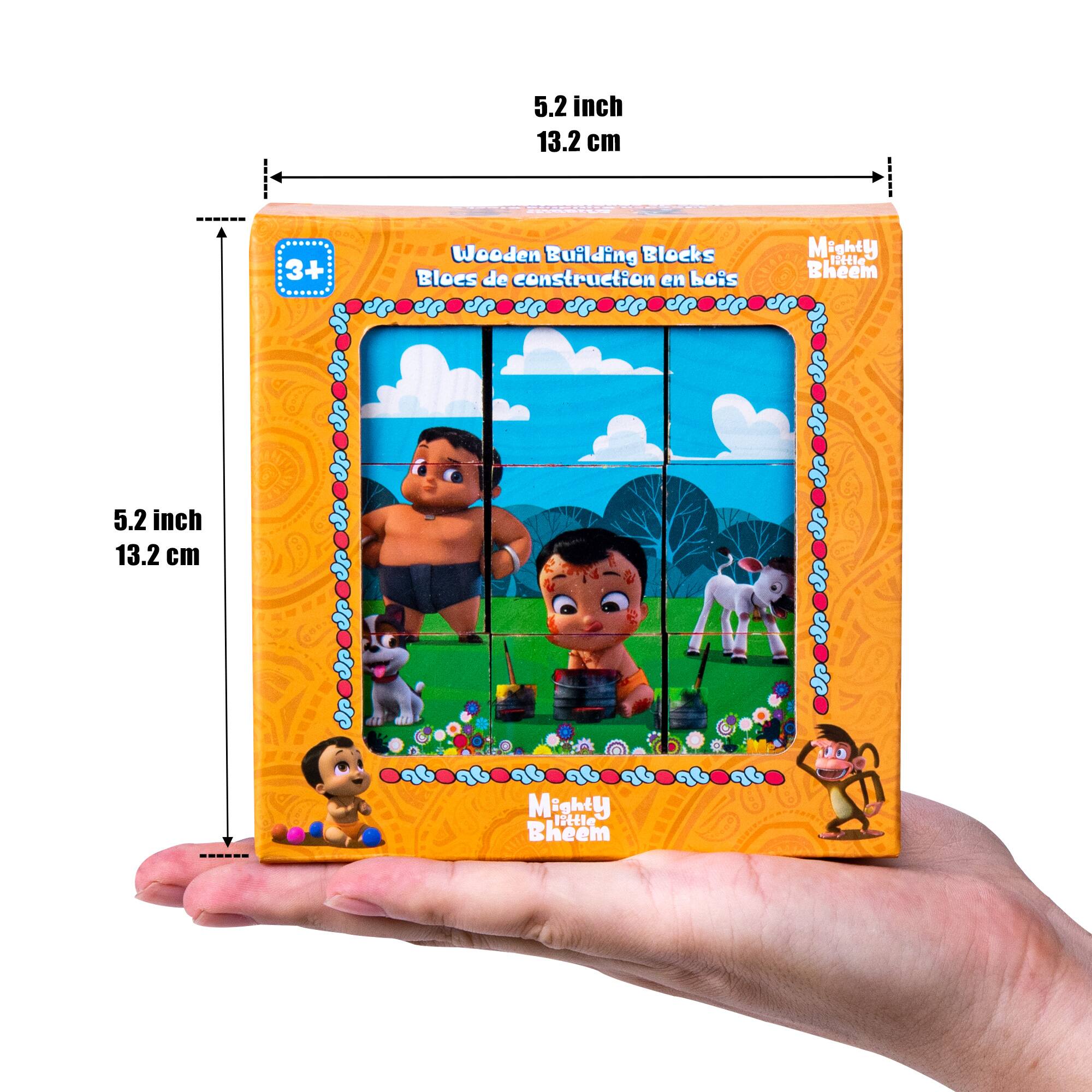 5.2 inch 13.2 cm 3+ Wooden Building Blocks Bloes de construction en bois Mighty ittie Bheem