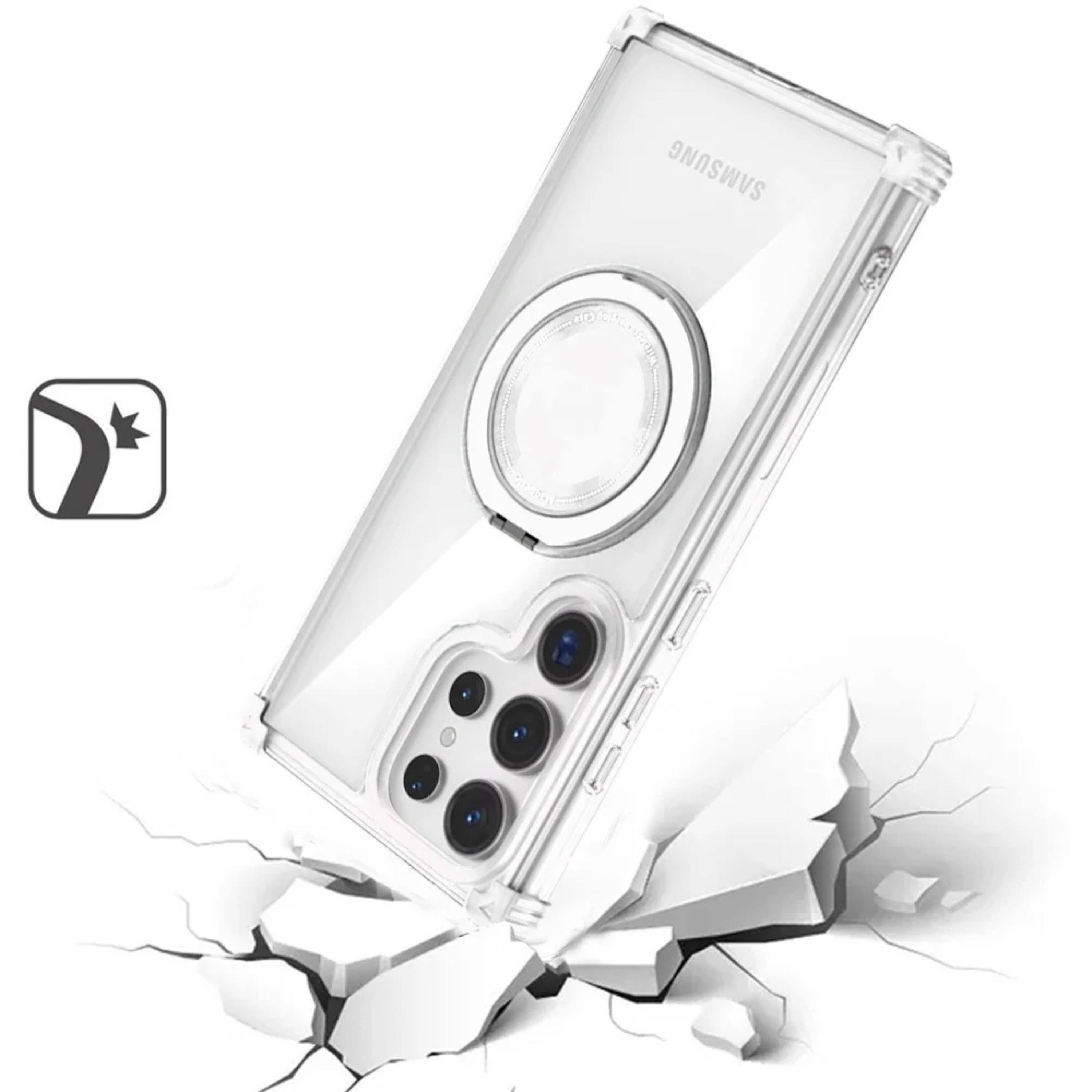 Back. Kitcheniva - Shock Absorbing Magnetic Circle Case With Tempered Glass For Samsung S25 Ultra Light Blue - Light Blue.