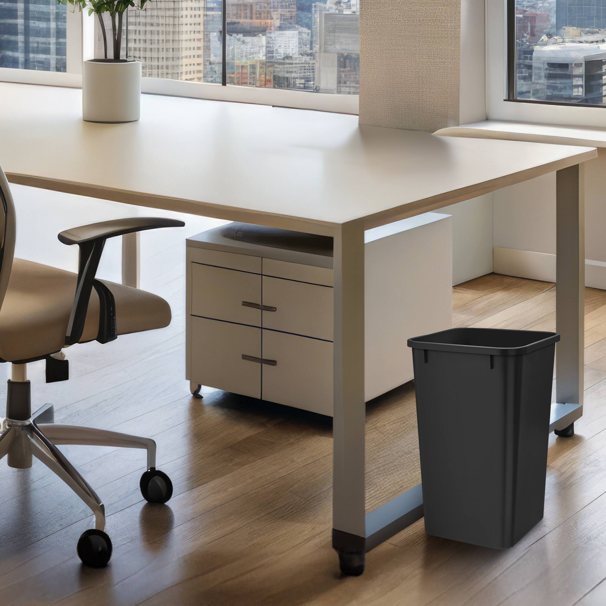 Alt View 10. Rev-A-Shelf - Rev-A-Shelf Polymer Replacement 27 qt. Trash Bin, Black, 2 Pack, RV-1024-18-2 - Black.