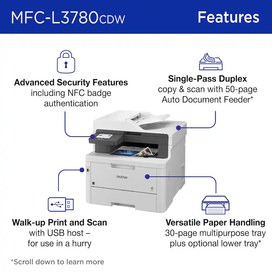 Brother MFC L3780CDW Wireless Digital Color All in One Printer with ...