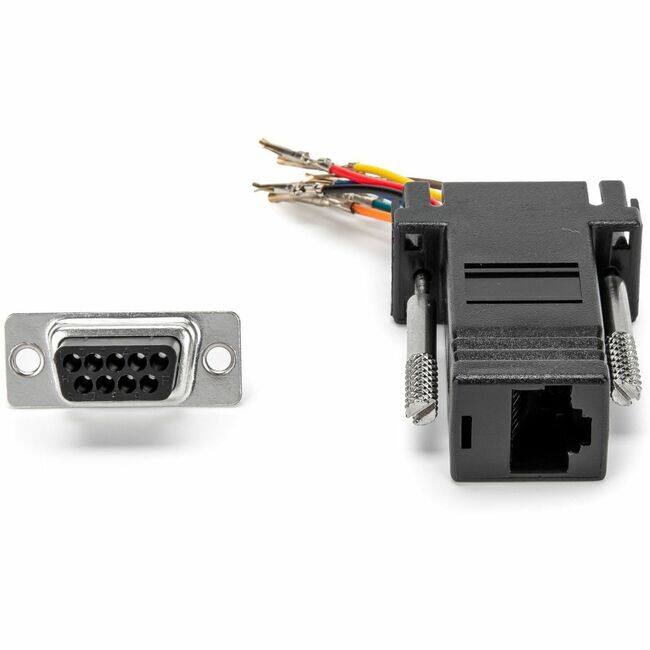 Rocstor - DB9 to RJ45 Modular Serial Adapter - 1 x 9-pin DB-9 Serial - Female - 1 x RJ-45 Network - Female - Gold - Black