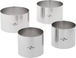 Kuchenprofi - Cooking Ring Molds, 4 Piece Set, 2.5-Inch & 3-Inch, Stainless - Silver