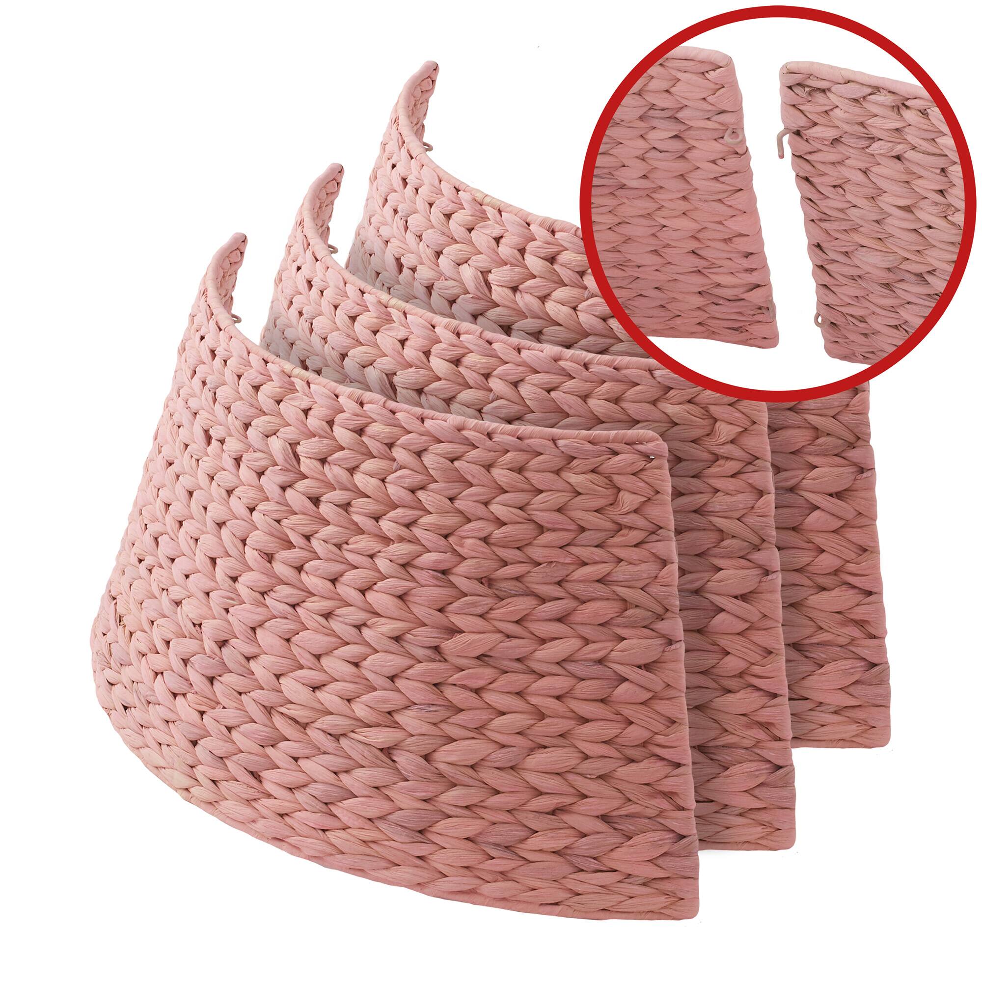 Alt View 4. Casafield - Water Hyacinth Christmas Tree Collar with Cord Cut Out - Pink.