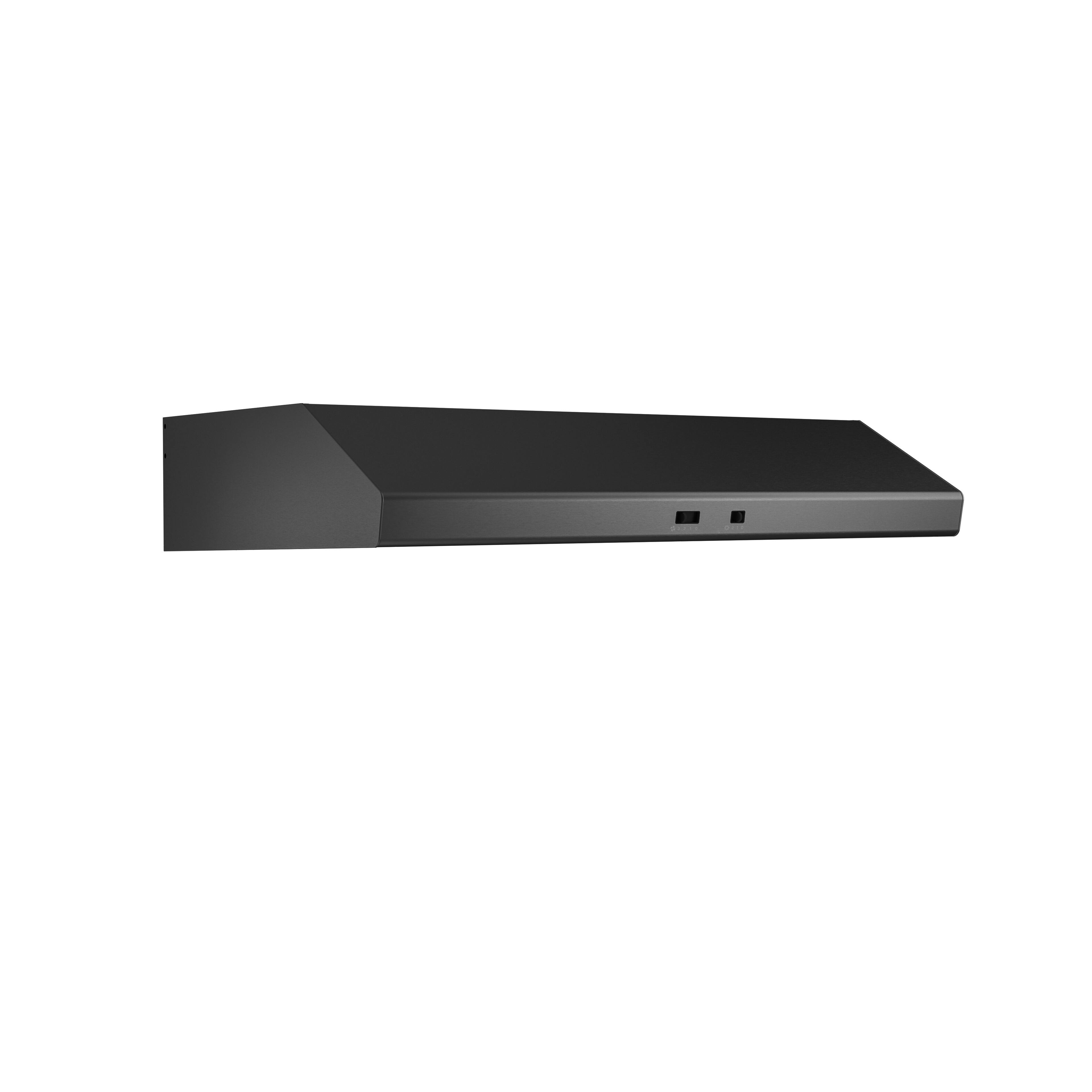 Left Zoom. Zephyr - 30 inches - Externally Vented - Under cabinet Range Hood - Black Stainless Steel.