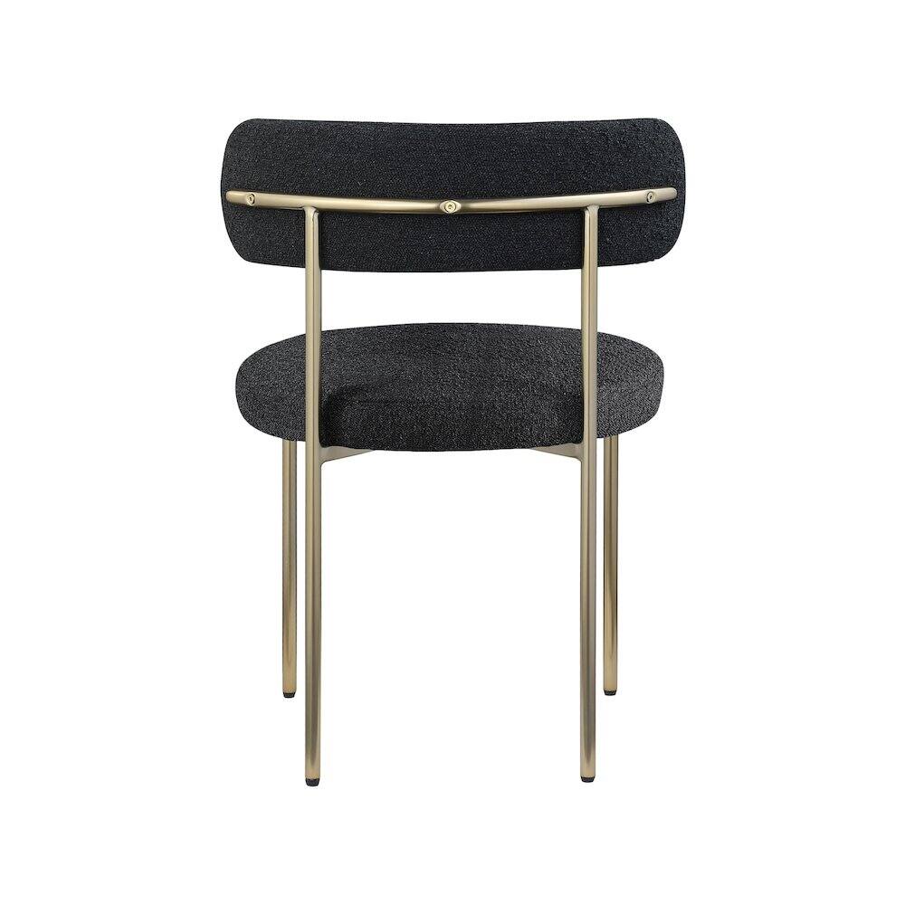 Alt View 1. Meridian Furniture - Beacon Black Boucle Fabric Dining Chair, Set of 2 - Black.