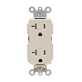 Leviton - Decora Plus 20 amps 125 V Duplex Outlet 5-20R 1 pk - Light Almond