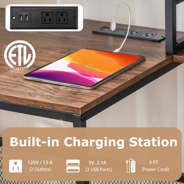 ETL LISTED

Built-in Charging Station

125V / 12 A [2 Outlets]  
5V, 2.1A [2 USB Ports]  
5 FT [Power Cord]