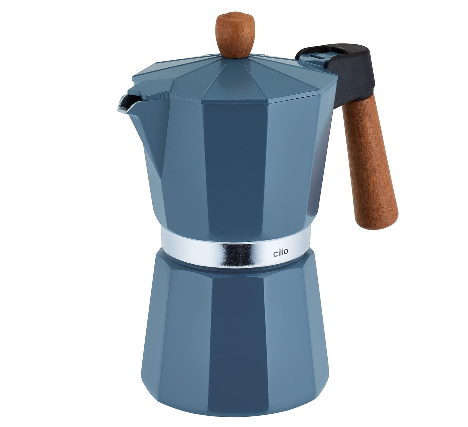 Cilio - Legno Stovetop Espresso Maker, 15-Ounce - Blue