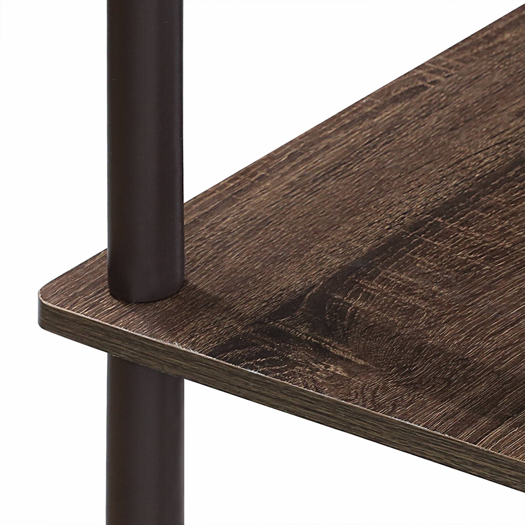 Alt View 7. Furinno - Turn-N-Tube 3 Space Shelf, Walnut/Brown - Walnut/Brown.