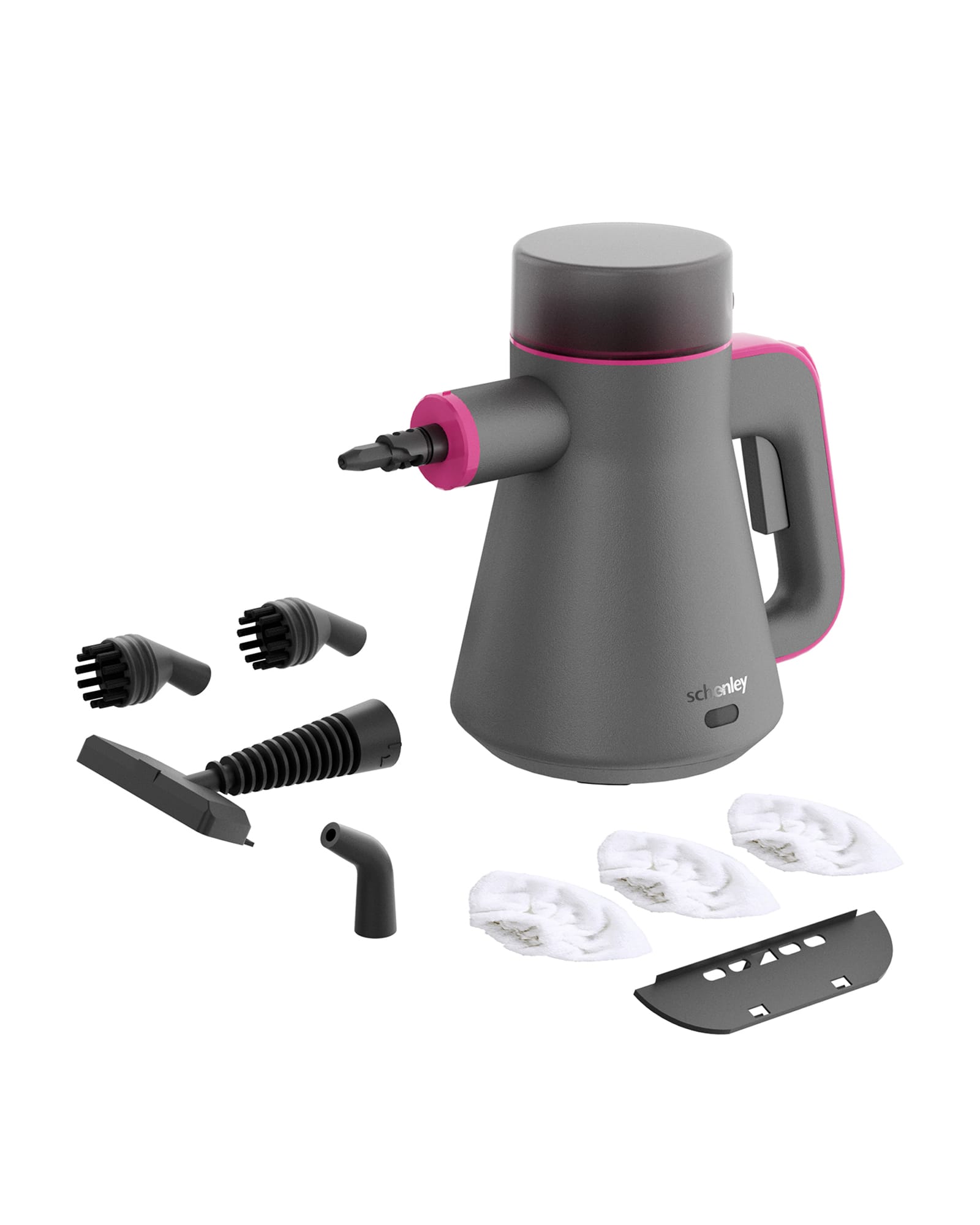 Portable Handheld Steam Cleaner, High-Pressure Design with Versatile Multi-Surface Accessories - Schenley Magenta & Noble Gray