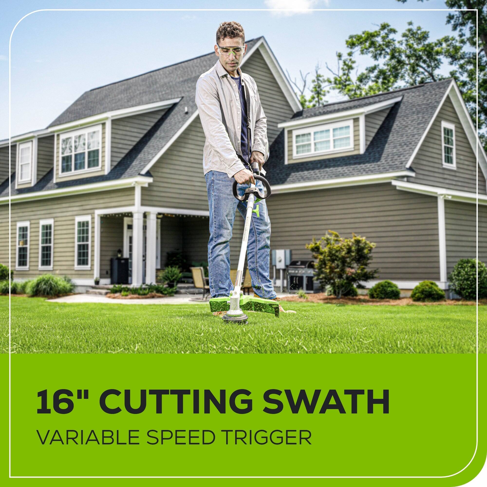 16" CUTTING SWATH  
VARIABLE SPEED TRIGGER