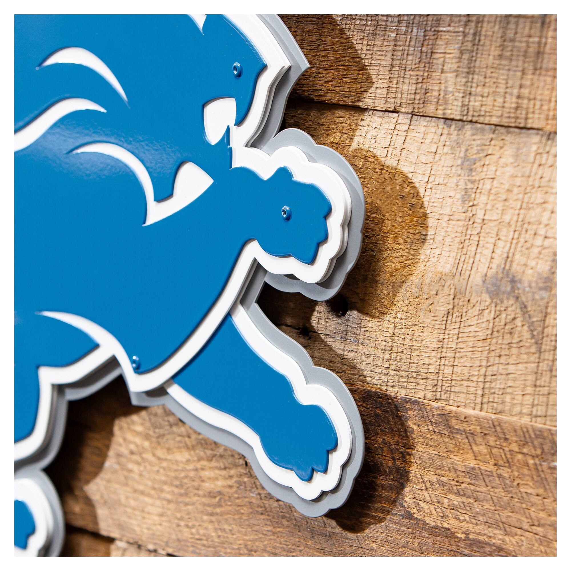 Alt View 2. Evergreen Enterprises - Detroit Lions 23" Layered Metal Wall Art Sign - Multicolor.