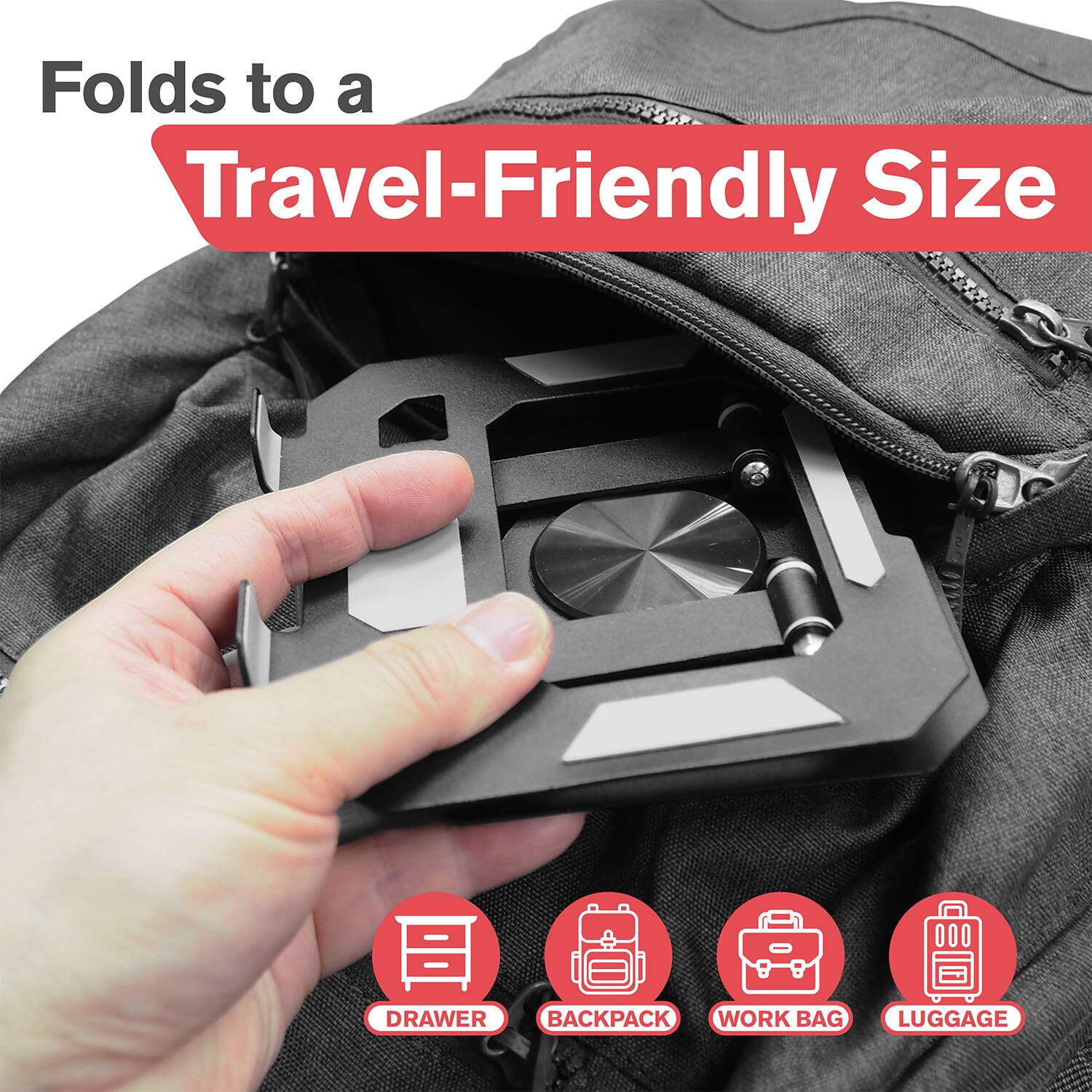 Folds to a Travel-Friendly Size

DRAWER BACKPACK WORK BAG LUGGAGE
