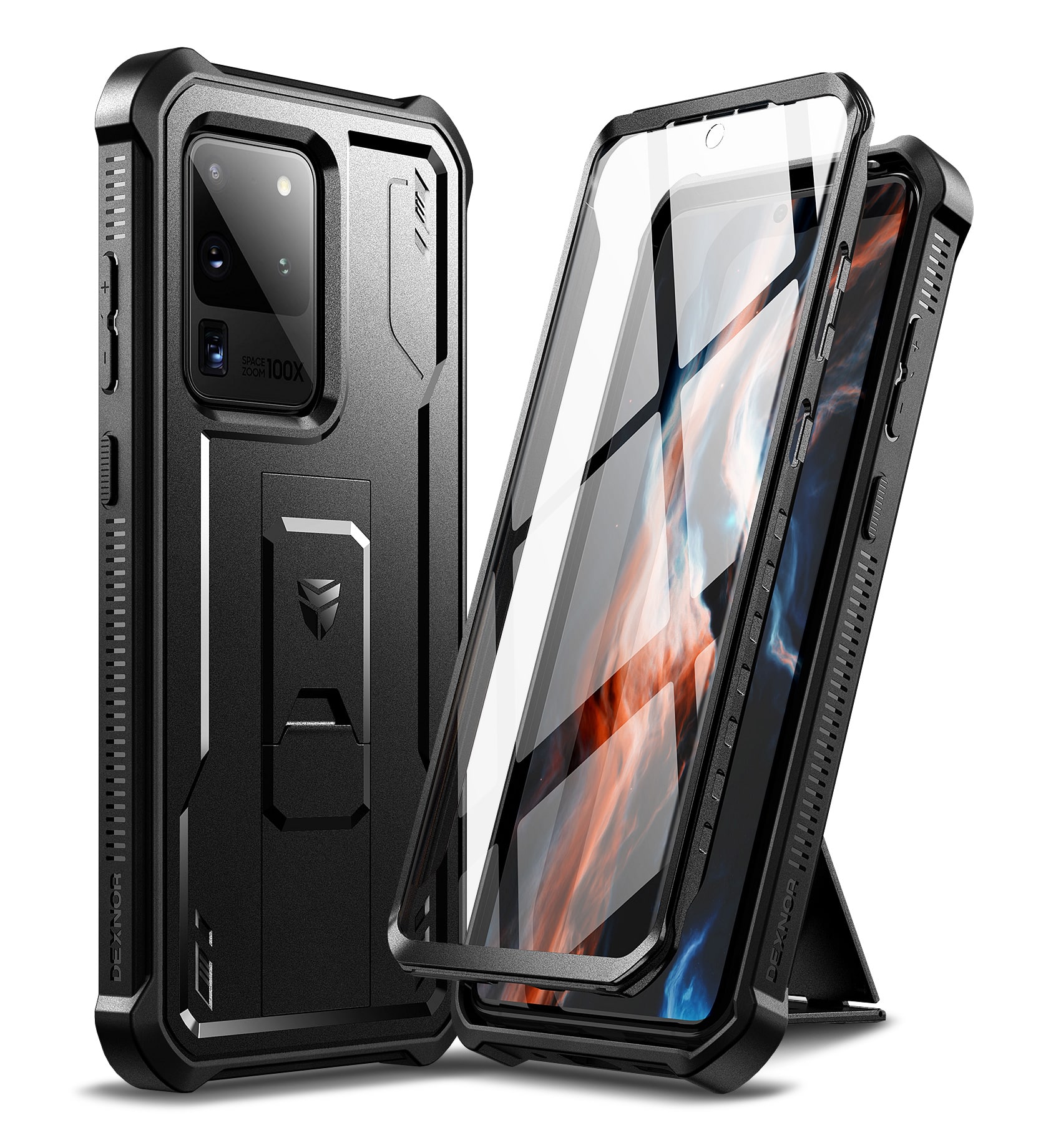 Dexnor - Full Body Case for Samsung Galaxy S20 Ultra/6.9 inches Heavy Duty Military Grade Protection Shockproof Protective Cover - Black
