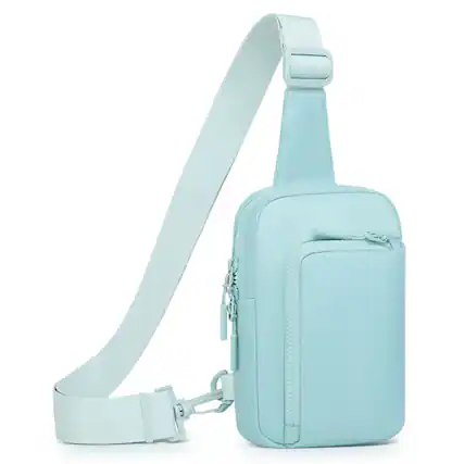 Front. Unique Bargains - Mini Sling Bag for Men Women Crossbody Fanny Packs Fits for 6.3" Phone Reversible Nylon Chest Bag for Travel Running - Blue.