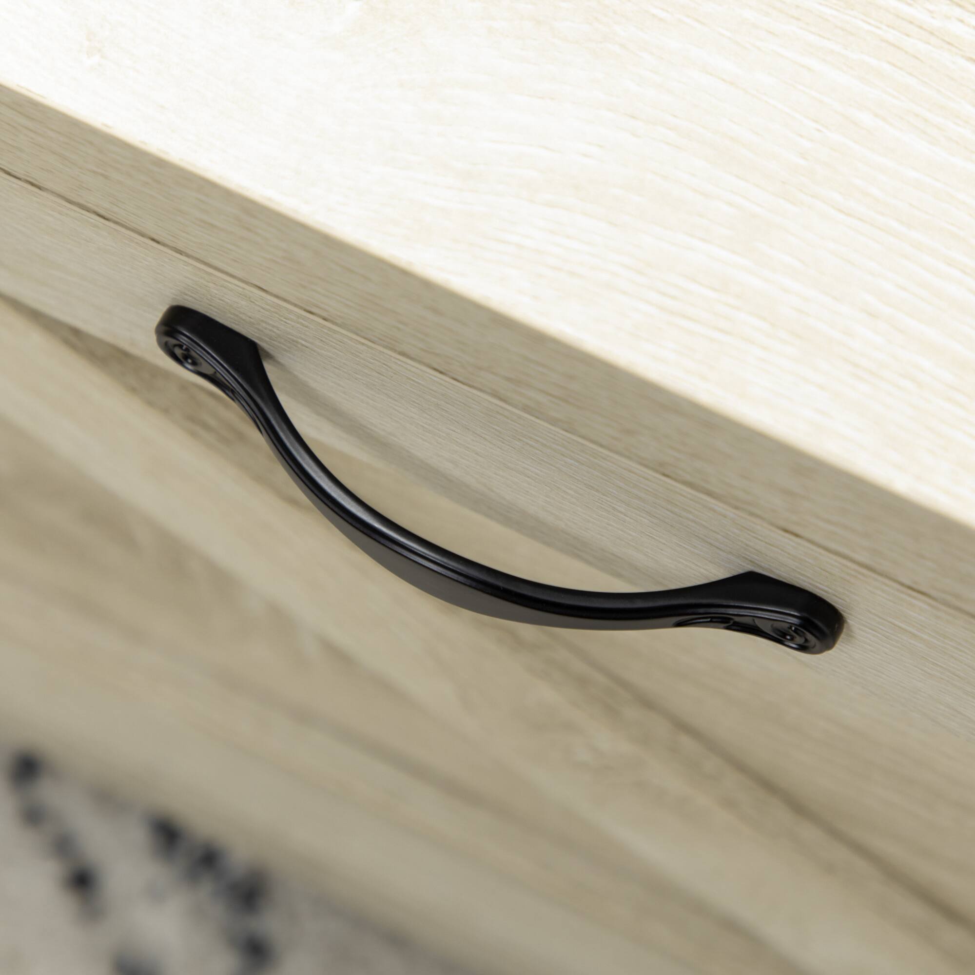 Alt View 4. Homcom - Farmhouse Coffee Table with Storage and Drawer, Rustic Coffee Table for Living Room, Open Shelf - Natural.