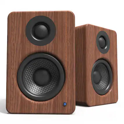 Front. Kanto - Kanto YU2 Powered Desktop Speakers - Pair - Walnut.