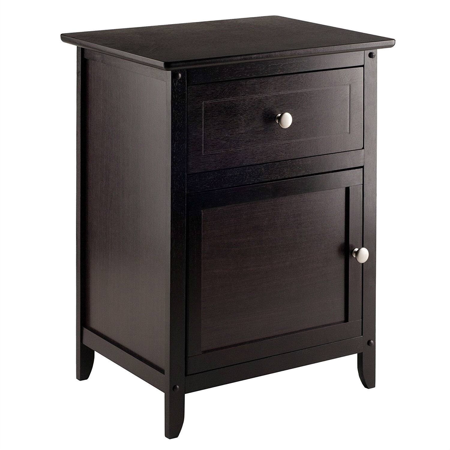 Angle. Hivvago - Hivvago End Table Nightstand Accent Table - Dark Brown.