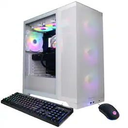 CyberPowerPC - Gaming Desktop - AMD Ryzen 9 9900X3D 2025 - AMD Radeon RX 9070 XT 16GB - 32GB DDR5 Memory - 2TB SSD Storage - White