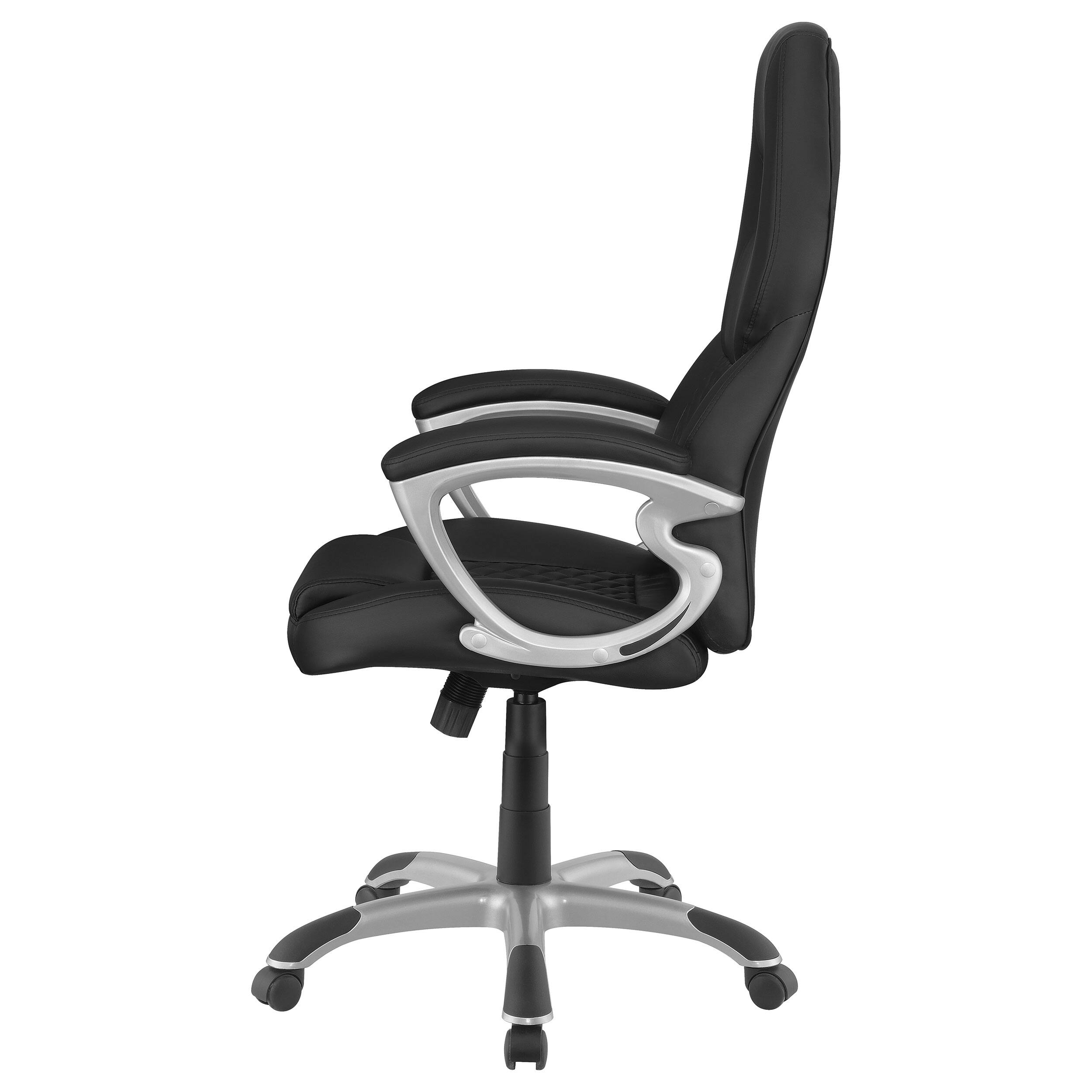 Alt View 2. TinyHomie - Bruce Black Upholstered Adjustable Home Office Chair - Black.