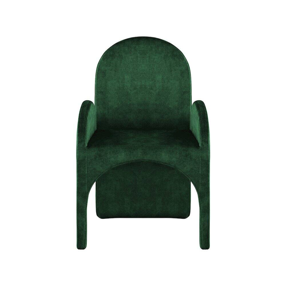 Alt View 2. Meridian Furniture - Summer Green Velvet Dining Arm Chair, Set of 2 - Green.