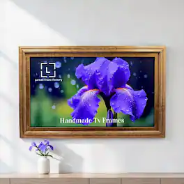 LAREDO FRAME FACTORY - 65 inch Handmade Tv frame for Samsung The Frame tv and Frame Pro Model - MARBLE GOLD