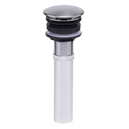 Front. Alfi - Brushed Nickel Pop Up Drain for Bathroom Sink without Overflow - Silver.