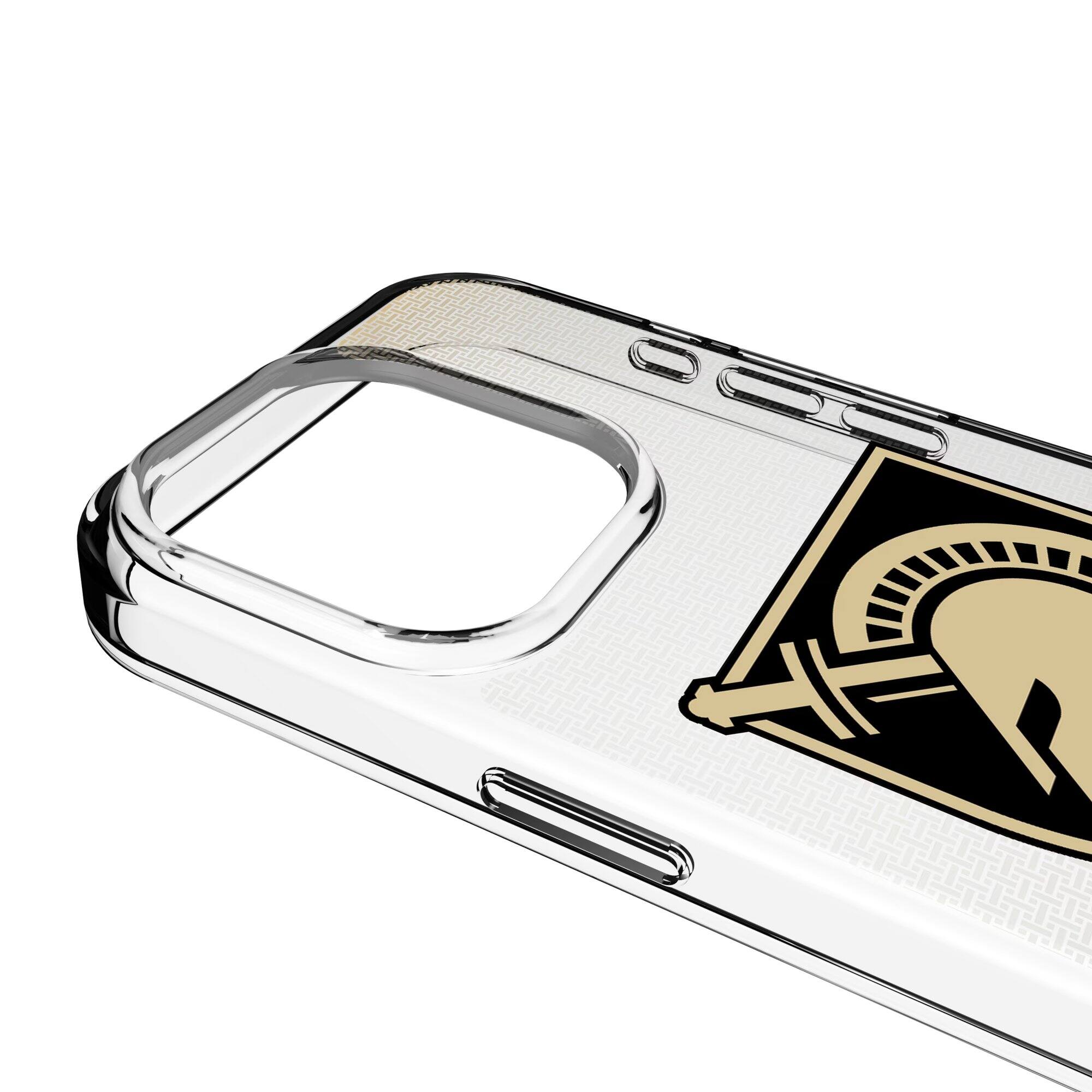Alt View 2. Keyscaper - Army Black Knights Linen Logo iPhone Clear Case - 13 mini - Multicolor.