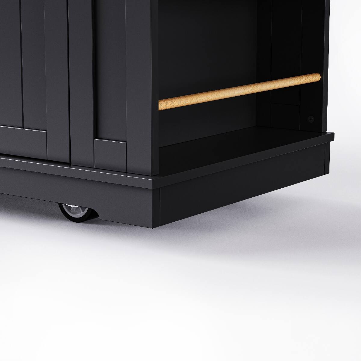 Angle. Loheer - Loheer 48 inch kitchen island with 2 bar stools, Drop Leaf, Black - Black.