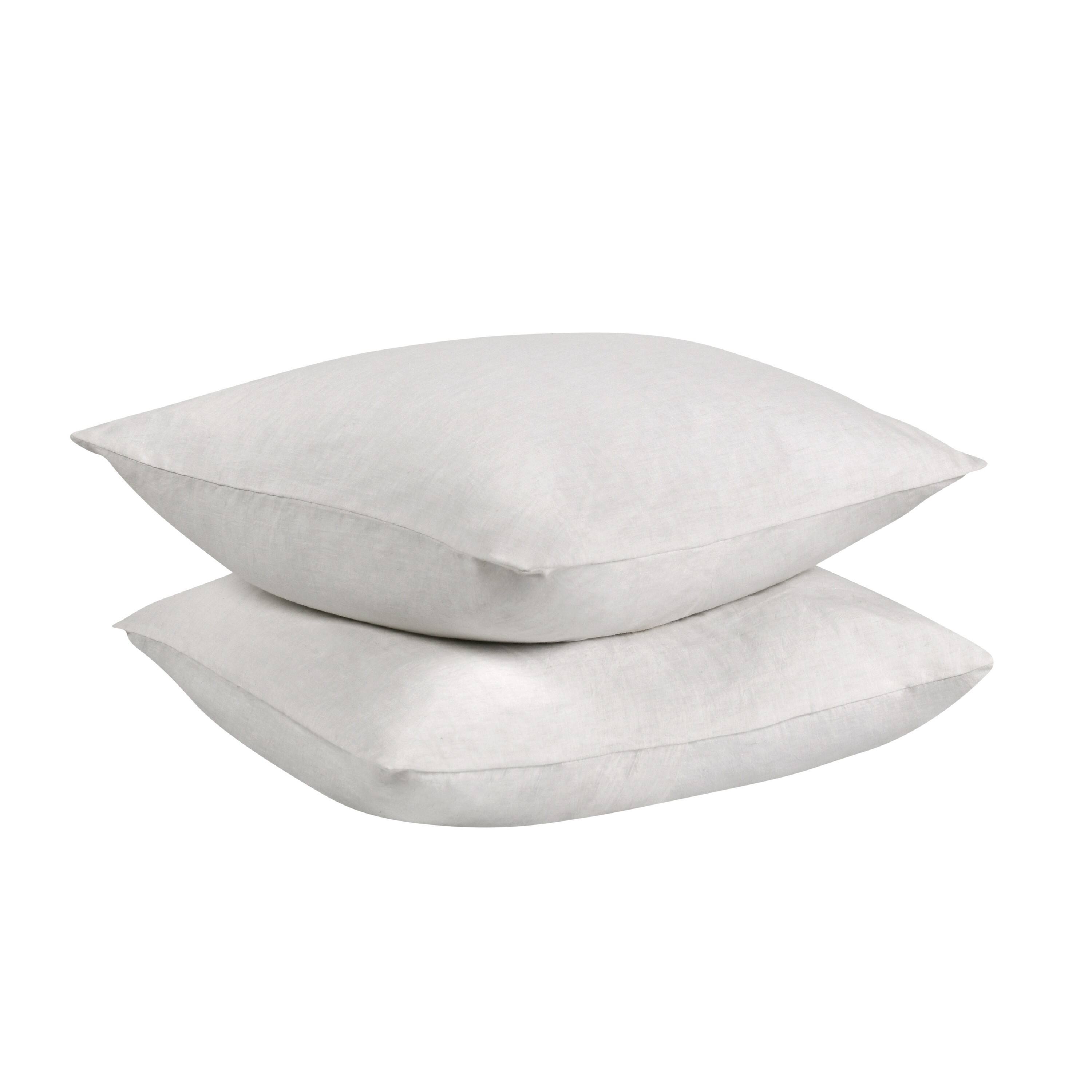 Left. Manhattan Lane - Savi 26 Inch Euro Pillow Sham, Cashmere,  Cotton and Linen Fabric - White.