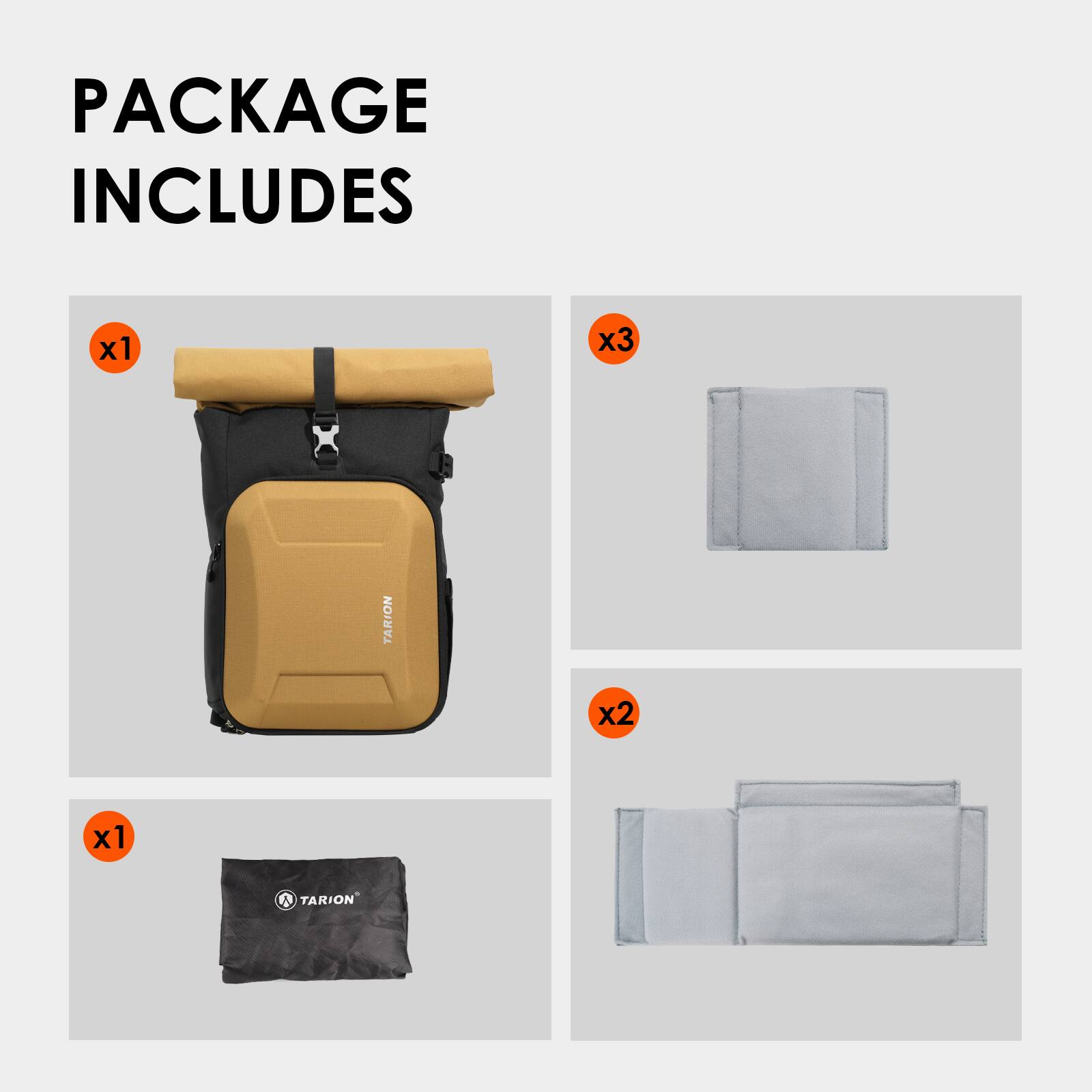 PACKAGE INCLUDES

x1 TARION

x3

x2

x1 TARION