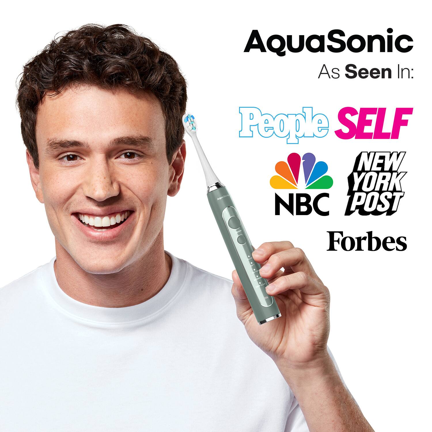 AquaSonic  
As Seen In:  
People  
SELF  
NBC  
NEW YORK POST  
Forbes