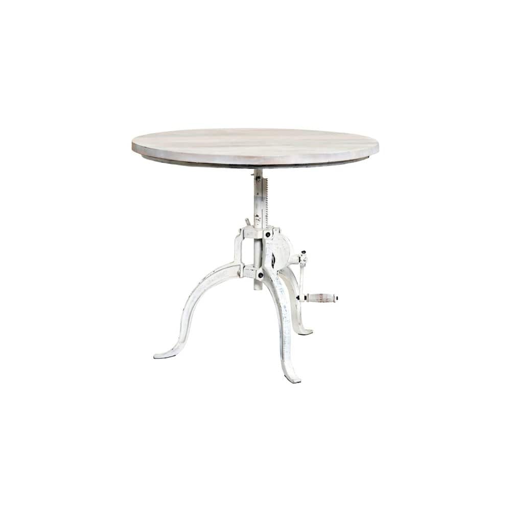 Carolina Chair & Table - Riley Adjustable Height Rustic Coffee Table - Whitewash - White