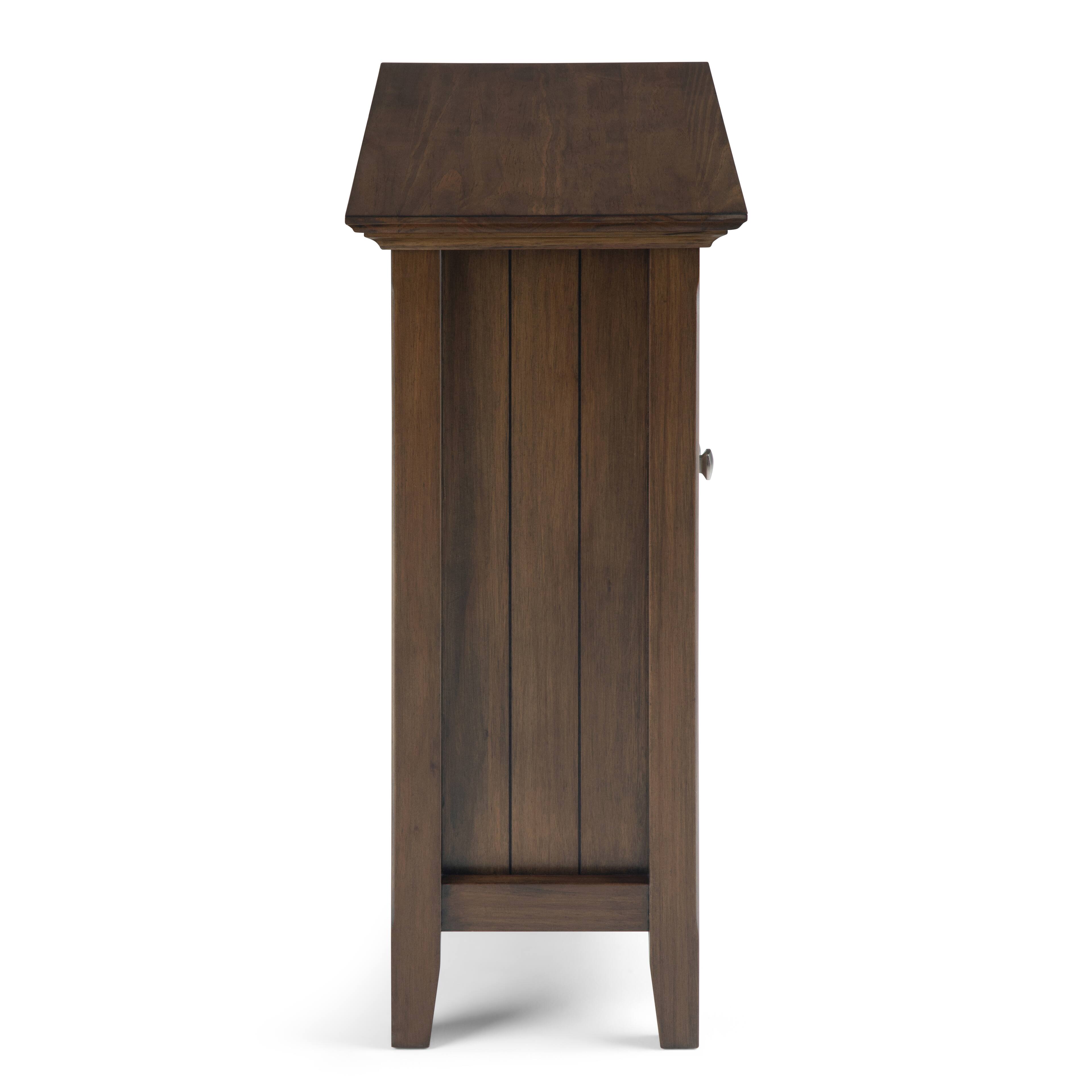 Alt View 17. Simpli Home - Bedford Solid Wood 32 inch Wide Transitional Low Storage Media Cabinet - Rustic Natural Aged Brown.