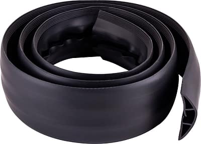 Front. Cordinate - Cordinate 6 Ft Floor Cord Cover, Rubber, Low Profile, Cable Protector, Black (43003) - Black.