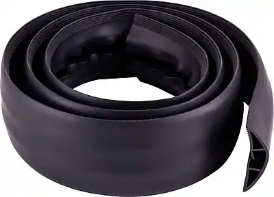 Front. Cordinate - Cordinate 6 Ft Floor Cord Cover, Rubber, Low Profile, Cable Protector, Black (43003) - Black.