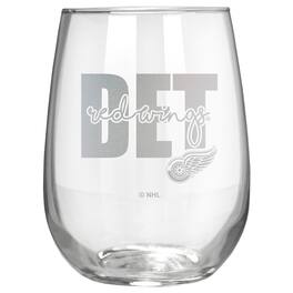 Great American Products - Detroit Red Wings Etched 17oz. City Stemless Wine Glass - Multicolor