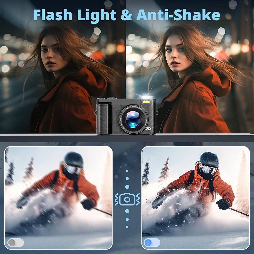 Flash Light & Anti-Shake

4K