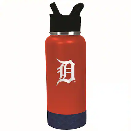 Front. Great American Products - Detroit Tigers 32oz. Logo Thirst Hydration Water Bottle - Multicolor.