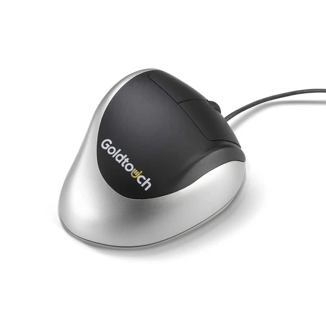 Goldtouch - USB Comfort Mouse Right-Handed – Ergonomic 24° Angle, Wired, PC & Mac - Wired - Black/Silver